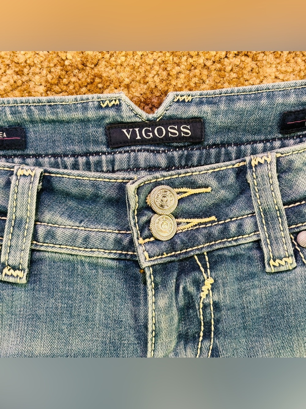 Vigoss The Chelsea Skinny Jeans Women’s 7/8 Medium Wash Cropped Raw Hem Stretch